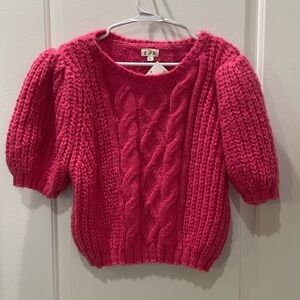 NEW…POL Avery Pink Cableknit Cropped Sweater